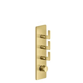 Gessi Inciso Встраиваемый термостатический смеситель на 3 источника, резьба 3/4 (внешние части), золото
