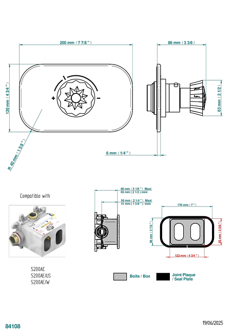 Ручка регулировки THG Mille Nuits - Brume crystal для термостата THG, арт.5100A 1/2" и 5200A 3/4"