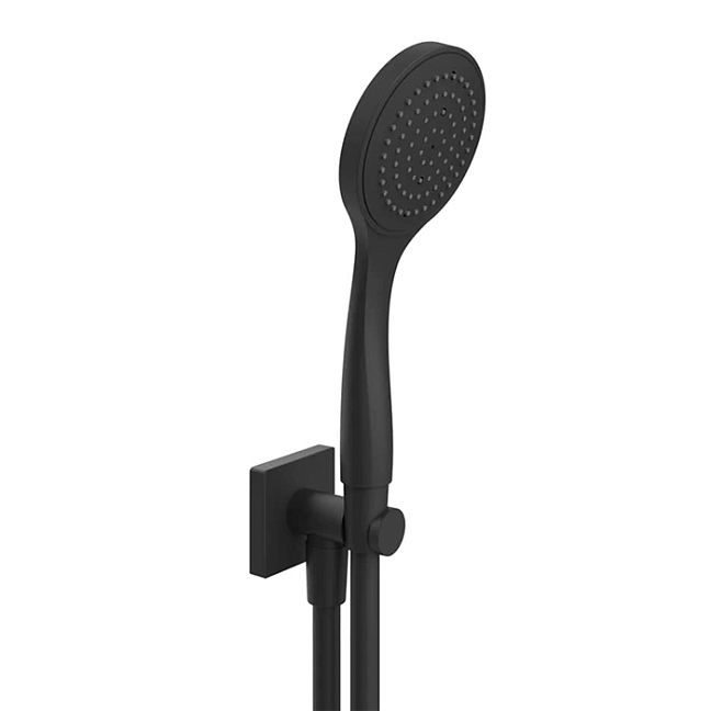 Gessi Rilievo Душевой комплект, состоящий из вывода воды на1/2, держателя, шланга 1,50 м и душевой лейки, nero XL