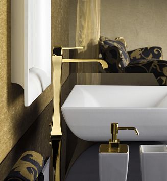 Gessi, Ladolcevita, смеситель для раковины с донным клапаном на 1/4", отделка бронза 140