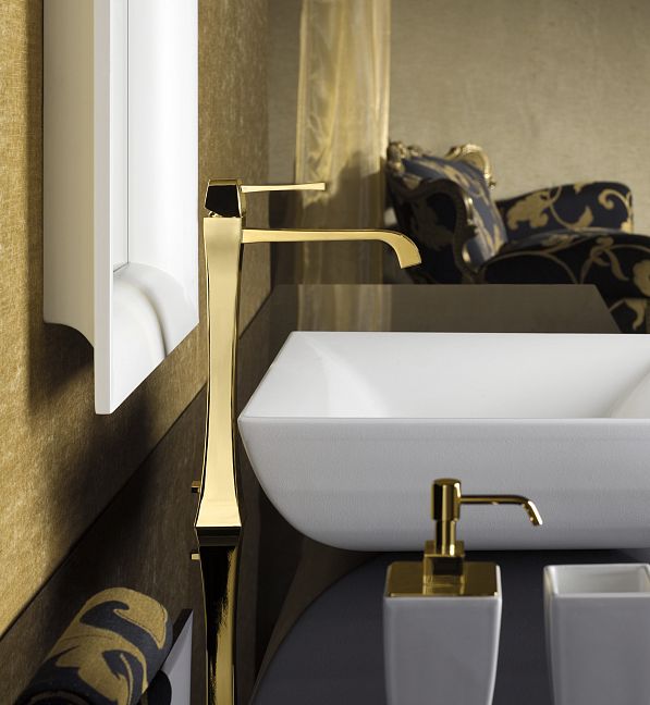 Gessi, Ladolcevita, смеситель для раковины с донным клапаном на 1/4", отделка бронза 140