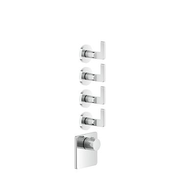 Gessi Inciso Встраиваемый термостатический смеситель на 4 источника, резьба 3/4 (внешние части), хром