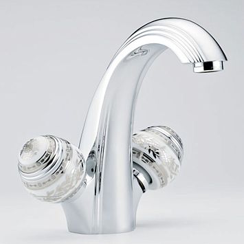 THG Marquise porcelaine blanche Смеситель для раковины, 1 отв., цвет: хром/платина/белый фарфор