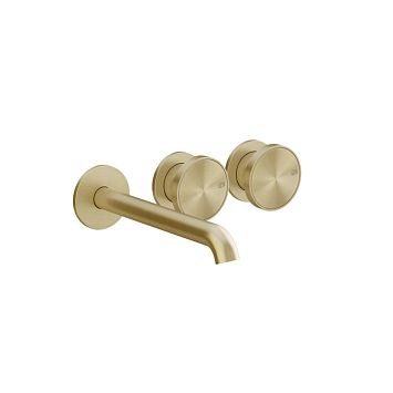 Gessi Origini Смеситель для раковины встраиваемый с изливом на 3 отв, в компл с отд вставкой, Brushed Brass PVD (внешняя часть)