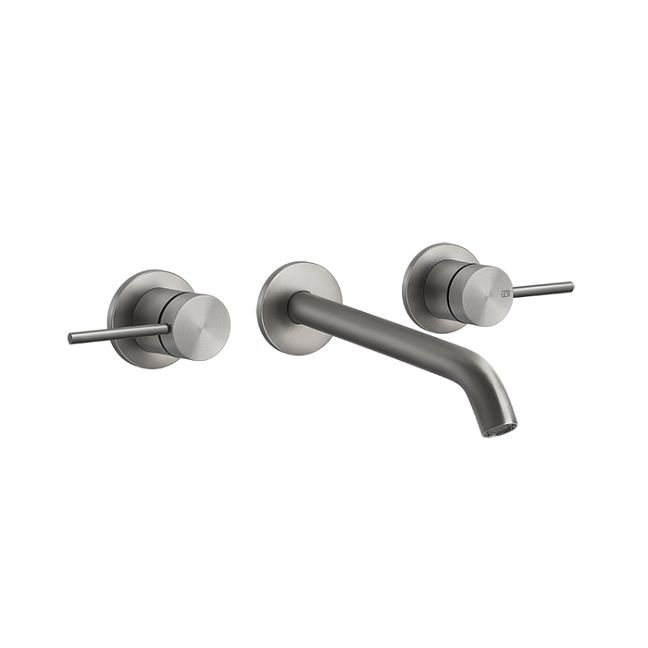 Gessi 316 Встраиваемый смеситель с изливом 200-180мм (внешние части), steel brushed