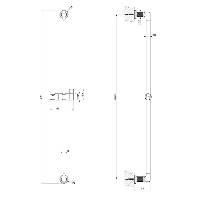 Gessi Inciso Штанга для душа, Finox Brushed Nickel