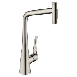 Смеситель для кухни Hansgrohe Metris M71 на 1 отв, поворотный излив: 23.5см с вытяжным душем, 2jet, h: 33.3см, sBox, цвет: нержавейка купить в Москве: интернет-магазин StudioArdo