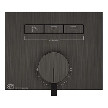 Gessi Hi-Fi Смеситель для душа, с включением до 3 источников одновременно (внешняя часть), Black Metal Brushed PVD