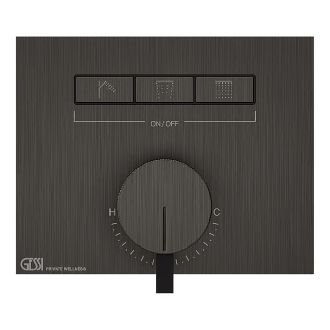 Gessi Hi-Fi Смеситель для душа, с включением до 3 источников одновременно (внешняя часть), Black Metal Brushed PVD