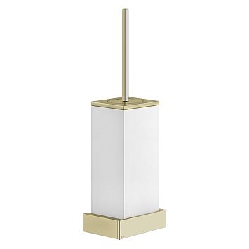 Gessi Rettangolo Ершик настенный белый, Brass Brushed PVD