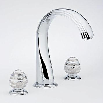 THG Marquise porcelaine blanche Смеситель для ванны, 3 отв., цвет: хром/платина/белый фарфор