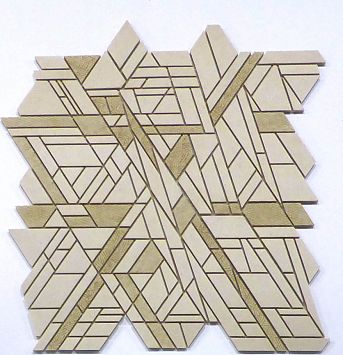 Микромозаика Sergio Savino Meteorite Decorato 25,3x26,7 Travertino
