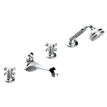 Смеситель  THG Charleston для ванны набортный на 4 отв. с низким изливом ГОЛИАФ