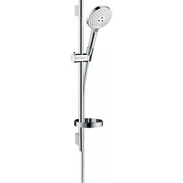 Душевой набор Hansgrohe Raindance Select S: штанга 65см., ручной душ 120, 3jet (Rain, RainAir, WhirlAir), EcoSmart, мыльница, шланг, цвет: белый/хром купить в Москве: интернет-магазин StudioArdo