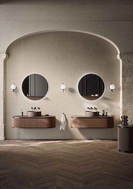 Комплект мебели Oasis Naos напольный, Столешница: Покрытие Purefeel, Отделка: Рифленая текстура ореха / Матовый черный