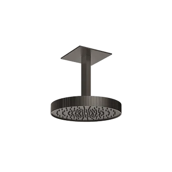 Gessi Incastri Верхний душ круглый d-300мм, с держателем L-230мм, монтаж на потолок, цвет 707 Black Metal Brushed PVD