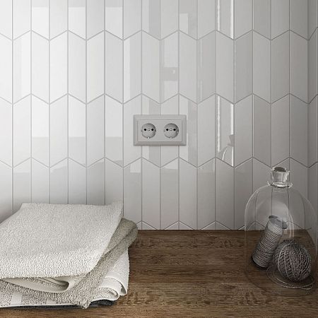 Керамическая плитка Equipe Chevron Wall White Righ 5,2x18,6