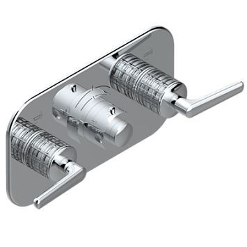 Накладка THG System Cristal a manettes с ручкой регулировки температуры и двумя маховиками для термостатического смесителя с горизонтальной установкой