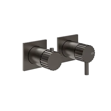 Gessi Incastri Смеситель встраиваемый с переключателем на два потока, внешняя часть, цвет 707 Black Metal Brushed PVD