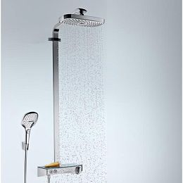 Душевая система Hansgrohe Raindance Select E 300 Showerpipe, с верхним душем 30х19см., ручным дешем, и термостатическим смесителем, цвет: хром купить в Москве: интернет-магазин StudioArdo