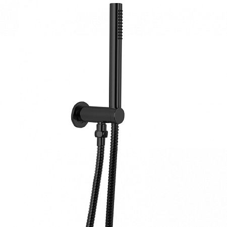 Fima Carlo Frattini Wellness Душевой комплект с ручным душем, держателем с выпуском и шлангом 1500 мм., цвет черный матовый
