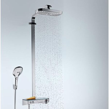 Душевая система Hansgrohe Raindance Select E 300 Showerpipe, с верхним душем 30х19см., ручным дешем, и термостатическим смесителем, цвет: хром