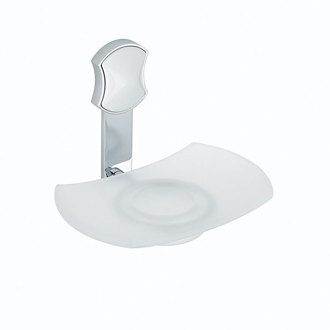 THG Infini white porcelain Мыльница стеклянная, подвесная, цвет: хром