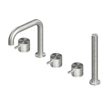 QuadroDesign Source/Ottavo 1295AS Смеситель на борт ванны, цвет brushed stainless steel