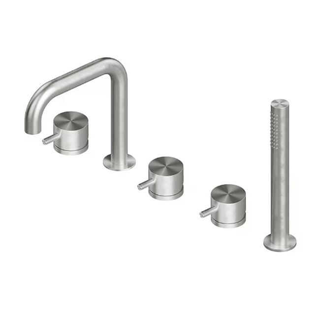 QuadroDesign Source/Ottavo 1295AS Смеситель на борт ванны, цвет brushed stainless steel