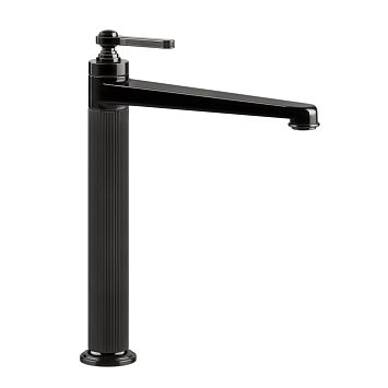 Gessi Venti20 Смеситель для раковины на 1 отверстие, однорычажный, высокий, в комплекте с донным клапаном, Black Metal PVD