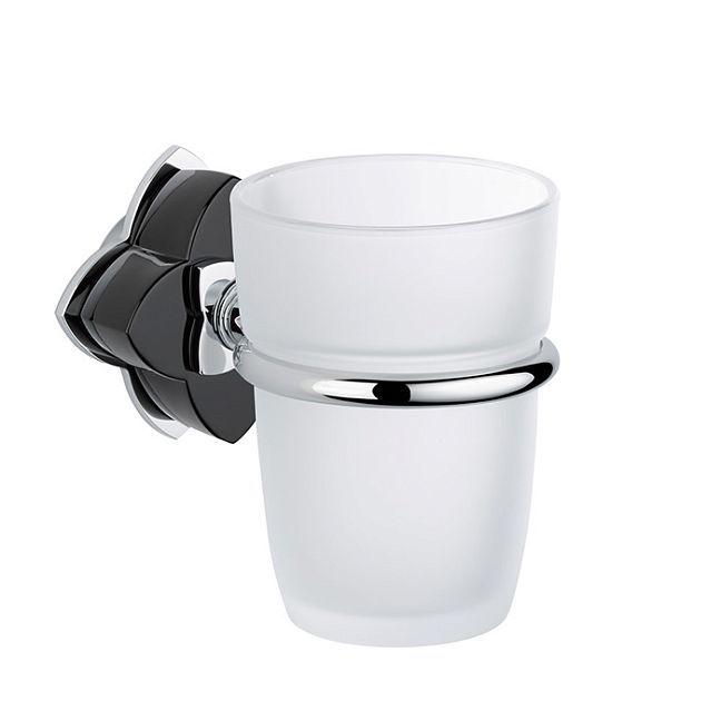 THG P&eacute;tale de cristal noir Стакан, подвесной, цвет: хром/черный хрусталь