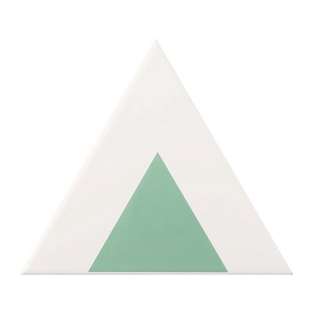 Керамическая плитка Petracers Triangolo Pallino Verde Su Bianco 17x17