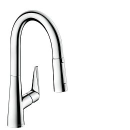 Смеситель для кухни Hansgrohe Talis M51 на 1 отв, поворотный излив: 18.5см с вытяжным душем, 2jet, h:15.2см, цвет: хром купить в Москве: интернет-магазин StudioArdo