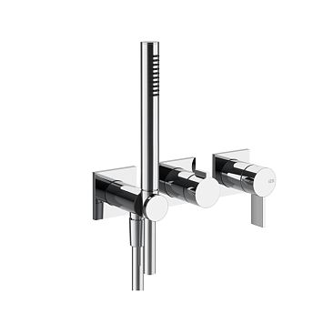 Gessi Inverso Rigato Внешняя часть настенного смесителя для душа на 2 выхода с перекл и ручным душем , хром