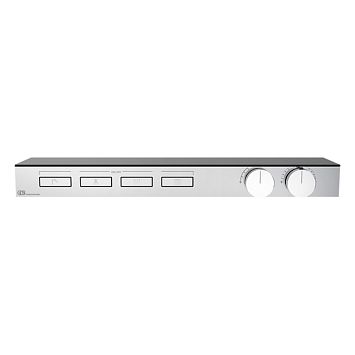 Gessi Hi-Fi Термостат для душа, с вкл. до 4 источников одновременно (внешняя часть), с полкой из черного мат. стекла, хром