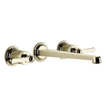 Gessi Venti20 Смеситель для раковины настенный, встраиваемый, двухвентильный, излив 243 мм., внешняя часть, Brass PVD