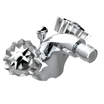 Смеситель для биде THG Mille Nuits - Clear crystal на одно отверстие с поворотным аэратором и донным клапаном