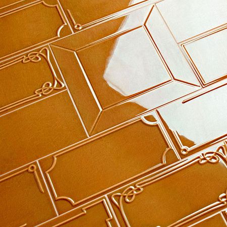 Керамическая плитка Etruria Design Art Deco Piano Caramel (Craquelè) 1° Scelta 12,5x25
