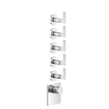 Gessi Inciso Встраиваемый термостатический смеситель на 5 источников, резьба 3/4 (внешние части), хром
