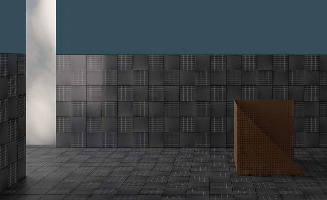Mutina Керамическая плитка Aurore Charcoal Grid S 20,5x20,5