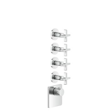 Gessi Inciso Встраиваемый термостатический смеситель на 4 источника, резьба 3/4 (внешние части), хром