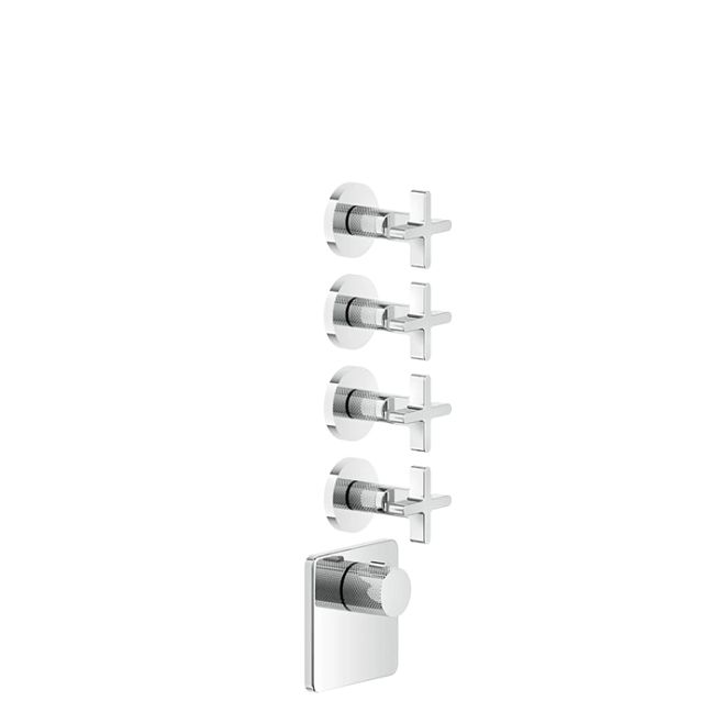 Gessi Inciso Встраиваемый термостатический смеситель на 4 источника, резьба 3/4 (внешние части), хром