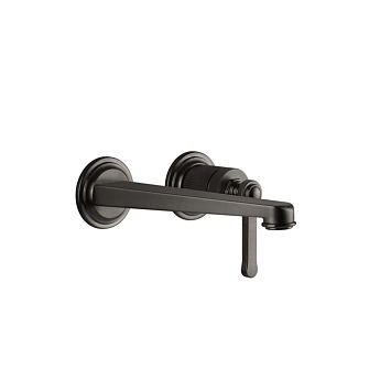 Gessi Venti20 Смеситель для раковины настенный, встраиваемый, однорычажный, излив 201 мм., внешняя часть, Black Metal Brushed PVD