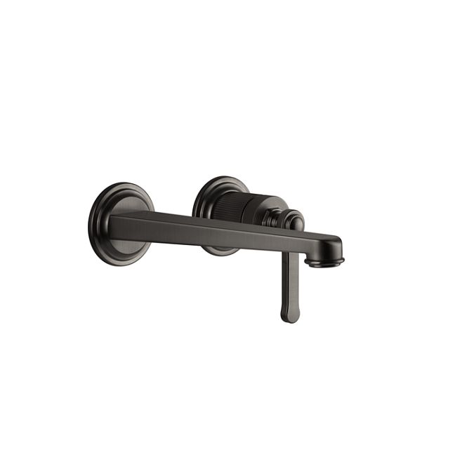 Gessi Venti20 Смеситель для раковины настенный, встраиваемый, однорычажный, излив 201 мм., внешняя часть, Black Metal Brushed PVD