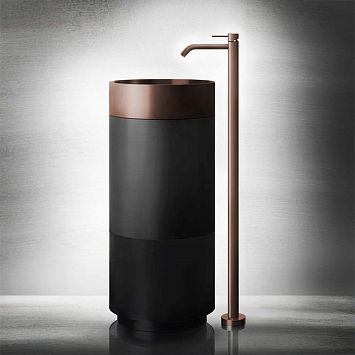 Gessi 316 Раковина 400 мм., для установки на столешницу, без перелива, нержавеющая сталь, Copper brushed pvd