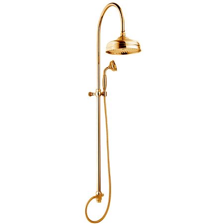 Nicolazzi Doccia Душевая стойка с верхним душем 20см, переключателем и ручным душем, цвет: золото