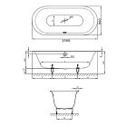 BETTE Lux Oval Ванна встраиваемая 190x90x45 см с самоочищающимся покрытием BETTEGlasur ® Plus, цвет белый купить в Москве: интернет-магазин StudioArdo
