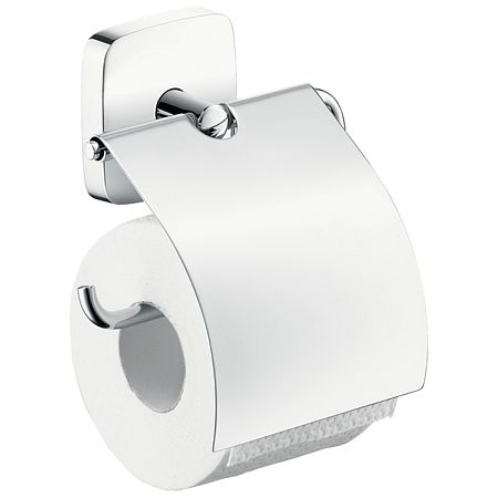 Держатель для туалетной бумаги Hansgrohe PuraVida с крышкой, подвесной, цвет: хром