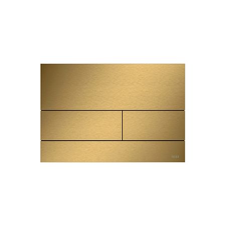 Tece Square II Панель смыва с двумя клавишами. Металл с покрытием против отпечатков пальцев, PVD, цвет матовое золото