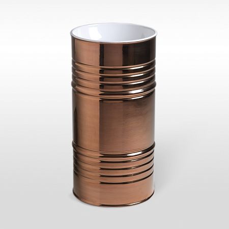 Раковина Kerasan  Artwork Barrel  45х90 см, без отв., напольная, слив в пол, в комплекте сифон, цвет: бело-розовое золото